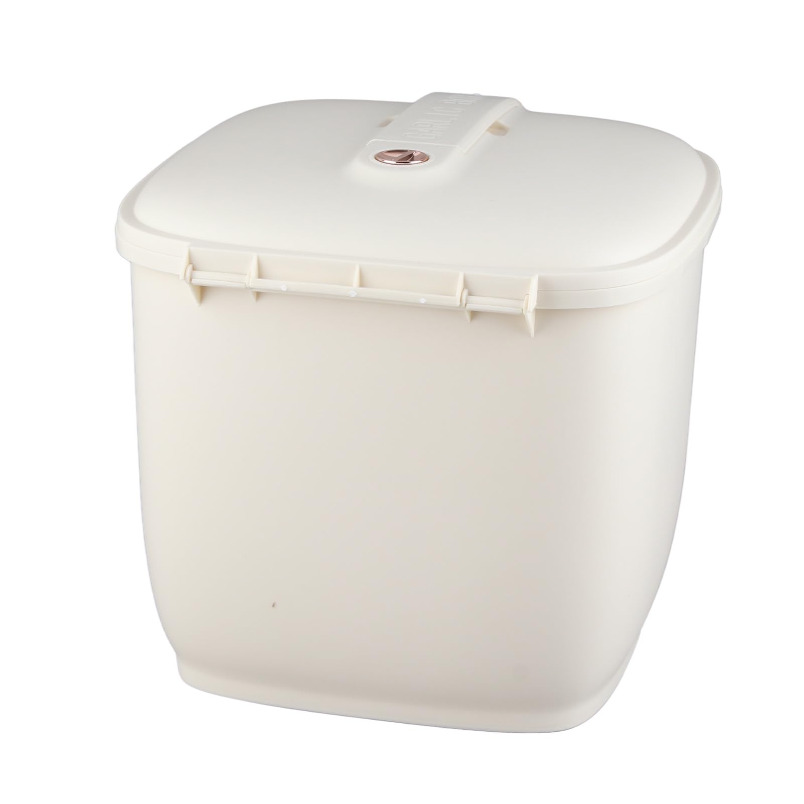 CHICIRIS Contenitore per Riso, Contenitore Ermetico Collassabile da 20 a 50 Libbre con Coperchio Bloccabile, Grande di Plastica per Alimenti per Dispensa per Cani Gatti e (Crema Bianca 10kg)