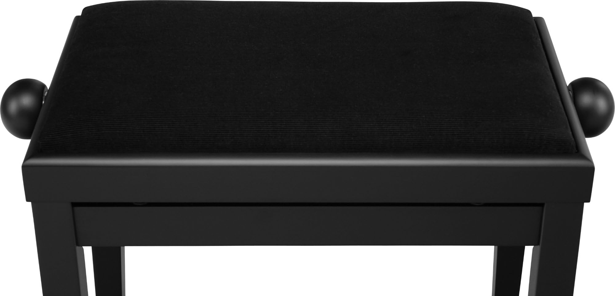 Classic Cantabile Pianobank Schwarz-matt - Höhenverstellbar von 47-56cm - Klavierhocker mit Spindelmechanik - Klavierbank Sitzfläche 55 x 32cm - Schwarzer Klavierstuhl mit Velourbezug, stabil