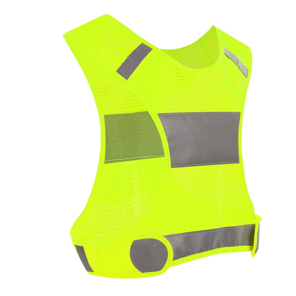 Tbest Fluorescent Yellow M Black Yellow Reflective Vest,High Visibility Reflective Safety Vest Reflective Night Running Vest Outdoor Cycling Reflective Vest Lightweight Running Vest Sports Safty Waistcoat For(20.00*20.00*20.00C