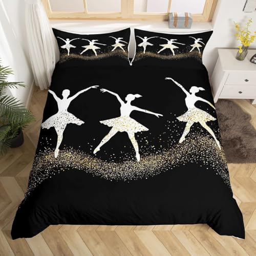 Funda Nordica Cama 105 Gimnasia Ropa de Cama Bailar Microfibra Suav Funda Edredon 200x200, Funda Nórdica Chica y 2 Funda de Almohada 50x80 cm, d8081
