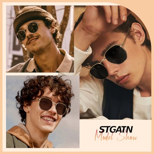STGATN 2-Pack Ultralight Polarized Sunglasses for Women Men - Round & Hexagonal - UV Protection for Outdoors & Everyday Wear3