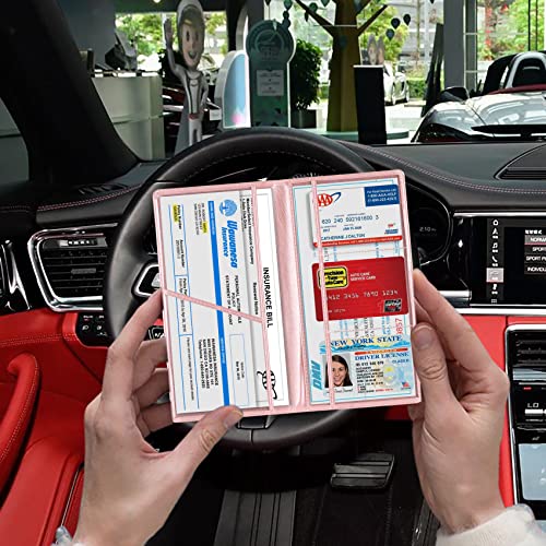Image of TOURSUIT Car Registration & Insurance Card Holder, Rose Gold