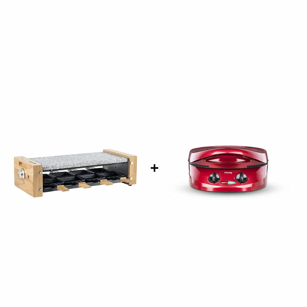 H.KOENIG WOD8+TRT180 RACLETTE/PIERRE A CUIRE 8 PERSONNES ET TART EXPRESS CUISEUR GRILL ET PLANCHA