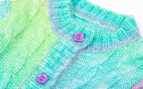 LittleSpring Toddler Girls Cardigan Sweaters Tie-Dye Button Down Fuzzy Lightweight Sweater Pink 3T3