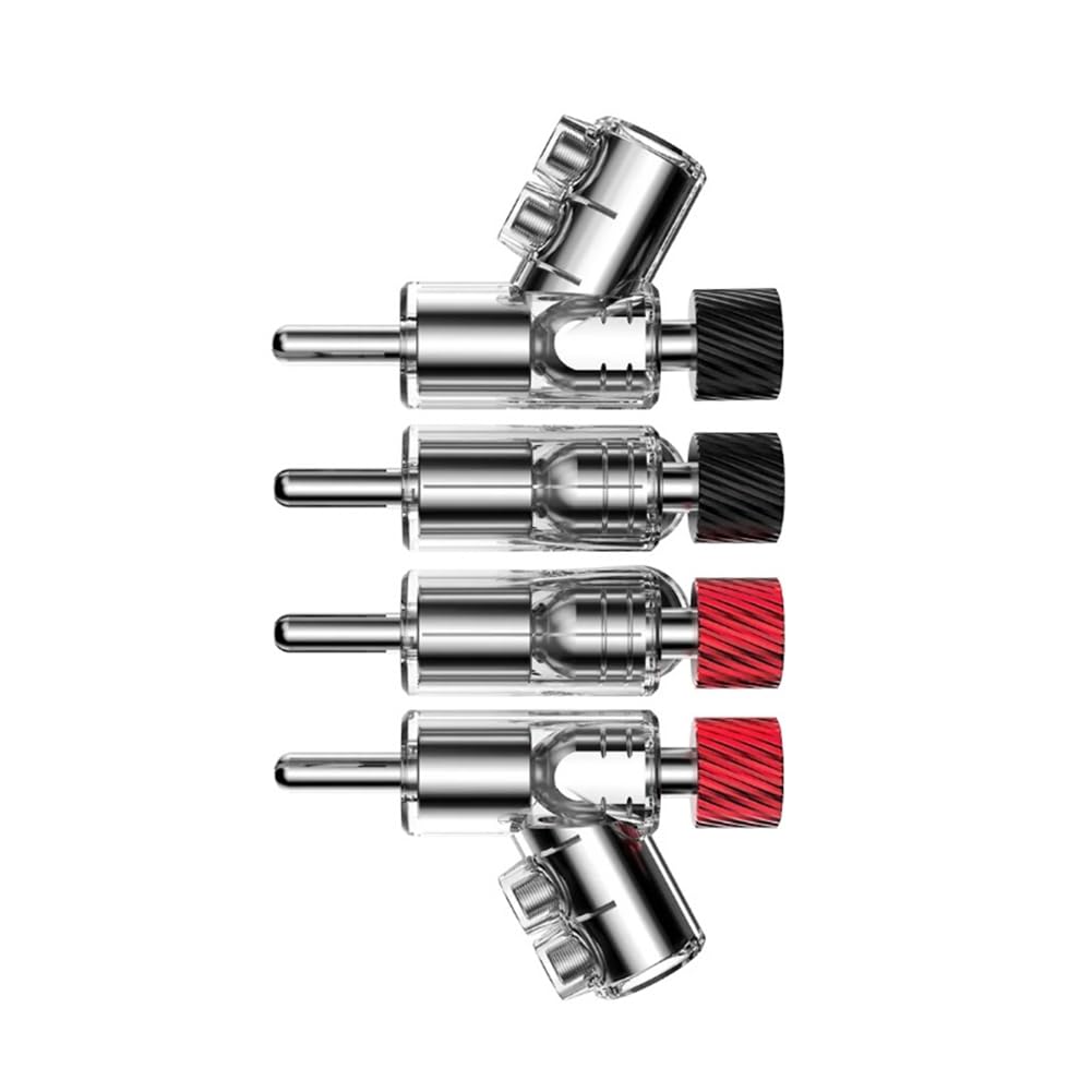 Connecteur Banane à 45 Degrés Plaqué Rhodium Véritable M21R, Double Vis de Verrouillage pour Haut-Parleur, Fiche Banane Plaquée Rhodium