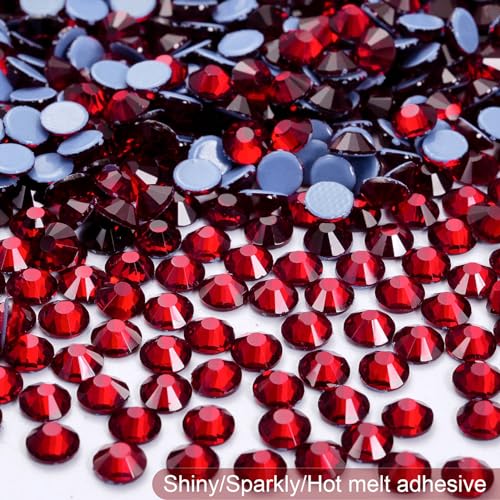 Image of Hotfix Rhinestones Bulk, 14400PCS Siam Hot Fix Rhinestones for Clothes DIY Decoration Crafts, Siam, SS10, 2.7-2.9mm