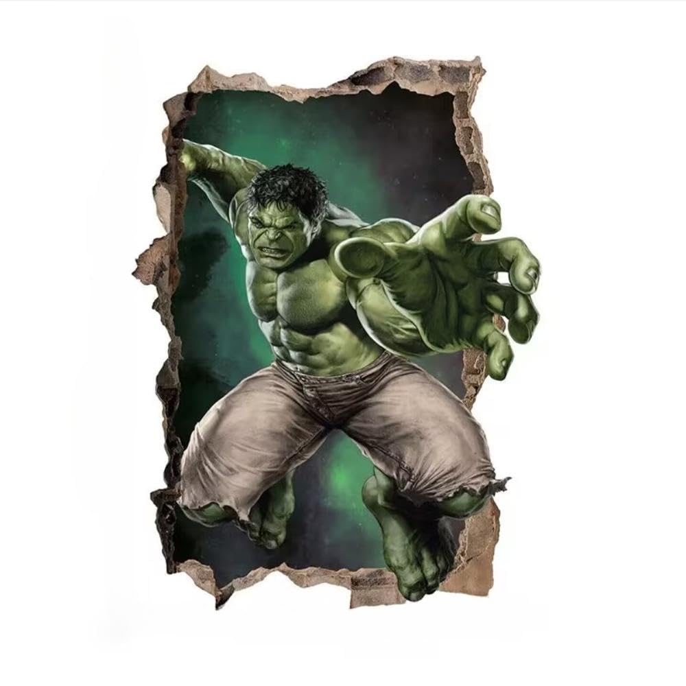 The Avengers 3D Wall Stickers Superhero Wall Stickers Hulk Large Art Stickers Decoration Wall Pictures 3D Wall Stickers for Kids Room