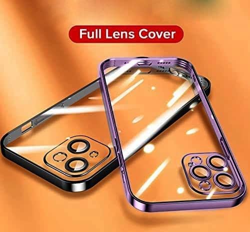 Image of mobistyle Designed for Iphone14 pro Luxury Electroplating TPU Edges Clear Case | Individual Camera Protection | Back Cover Case 4 Pro (Electroplating Purple)