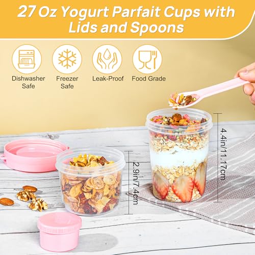 Save 29% on Vtopmart 4-Pack Yogurt Parfait Cups with Lids & Spoons - Image 2