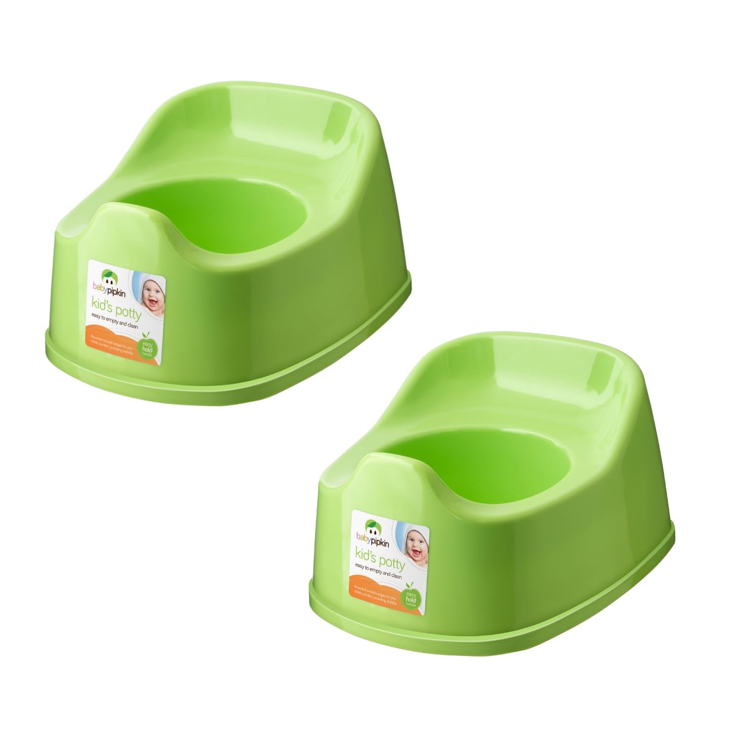 HOMESHOPA Children Training Potty, 2 Pack Green Kids Toddler Toilet Training Seat, Plastic Travel Potty Chair, Portable Lightweight, Promotes Potty Independence, Easy to Clean & Carry