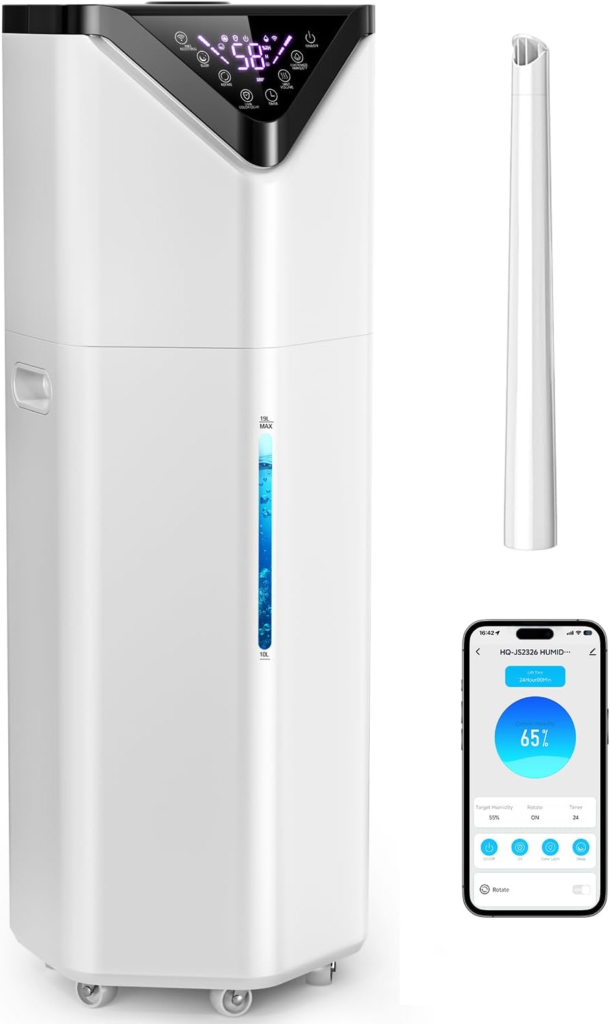 5Gal Smart Humidifier Large Room up to 2800ft²