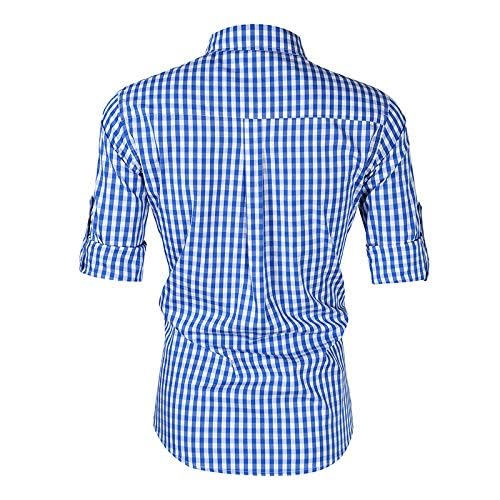 Men's German Bavarian Oktoberfest Casual Plaid Dress Shirt Checkered Button Down Shirts Long Sleeve Classical Shirts4