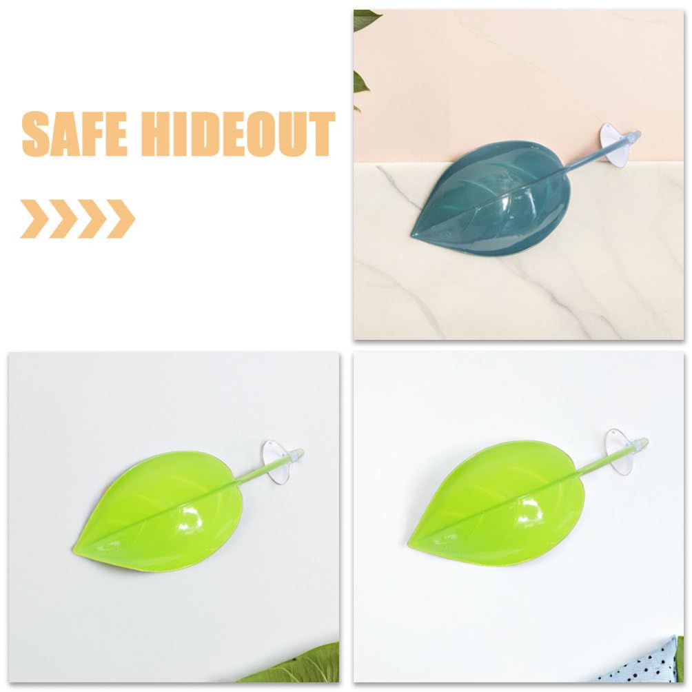 BESPORTBLE 6pcs Lizard Tank Accessories: Artificial Leaf Hideouts with Suction Cups Reptile Habitat Decoration for Bearded Dragons Geckos