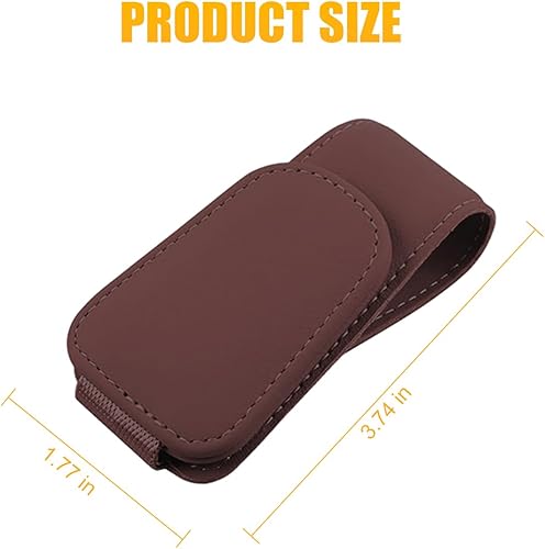 Miniatura 26 de AICEL Soportes para lentes de sol para visera solar de automóvil, soporte de cuero para colgar gafas, soporte magnético para lentes y clip