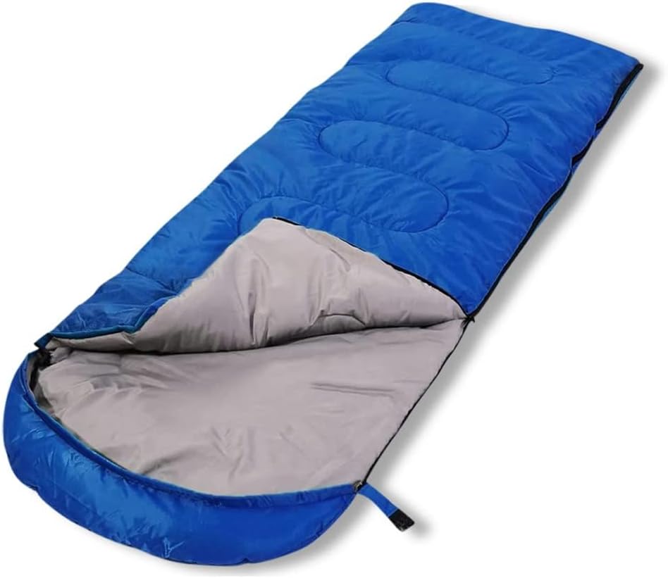 TS WITH TECHSUN Polyester Waterproof Backpacking Sleeping Fluffy Bag with Compression All Seasons Camping Bed for Indoor & Outdoor Traveling Hiking, Comfort Temperature: 10℃~15℃, 6 Feet (Blue)