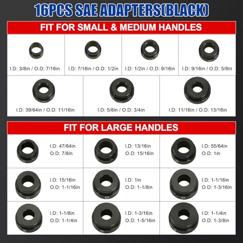 Image of NYXOVA Bearing Press Kit, 33pc Bearing Race and Seal Driver Set with Metric SAE Adapters, Bushing Driver Set with 3 Knurled Handles, Seal Driver Set for Wheel Bearing Installation