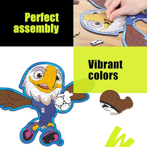 Image of FIFA World Cup 2026 Wooden Puzzles for Kids & Adults,USA Mascot clutch150 Pieces, Unique Shape Jigsaw Puzzle, 5MM Thick, Officially Licensed Product