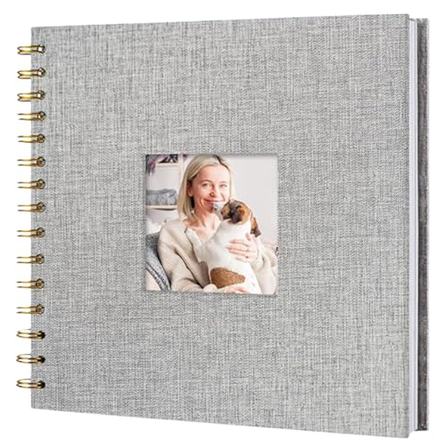 FrostyFlair Fotolibro, 20,5x20,5cm 40 Páginas 20 Hojas Fotolibro para Diseñar, Álbum de Fotos, Álbum de Fotos para Pegar para Bebé Boda Cumpleaños Beige