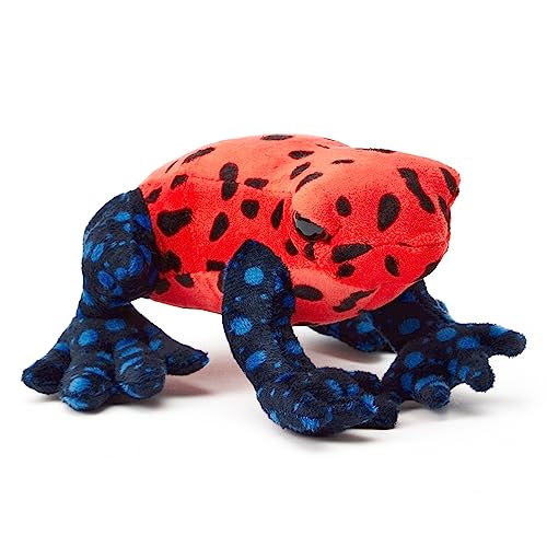 Zappi Co 100% Recycled Plush Poison Dart Frog Strawberry Red/Black Toy (15cm Length) Stuffed Soft Cuddly Eco Friendly Animals Collection for Newborns