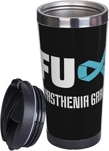 Miniatura 4 de Fuck Myastthenia Gravis Awareness - Taza de agua con aislamiento al vacío de doble pared a prueba de derrames con tapa, vaso de café