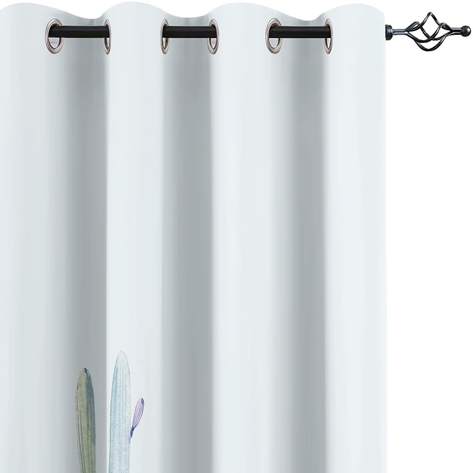 AMDXD Cortina infantil blanca, cortinas opacas, actus - Cortina de poliéster 264 x 115 cm