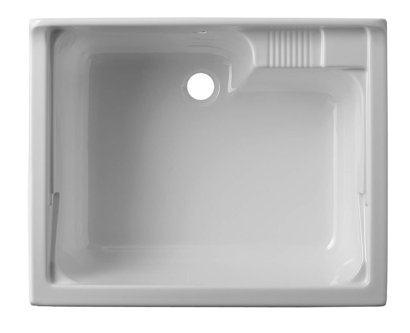 Inbagno Vasca lavatoio Lavanderia, 75x60 cm, in termoformatura Bianco, Ideale per Esterno