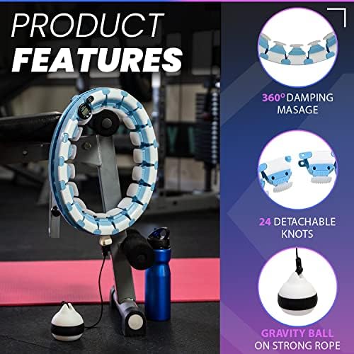 Unique.Fit Smart Weighted Hoop Fitness Waist Exercise Ring with Counter - Weight Loss Equipment for Women & Men, Adult Home Workout Trainer 4 Unique.Fit Smart Weighted Hoop Fitness Waist Exercise Ring with Counter - Weight Loss Equipment for Women & Men, Adult Home Workout Trainer