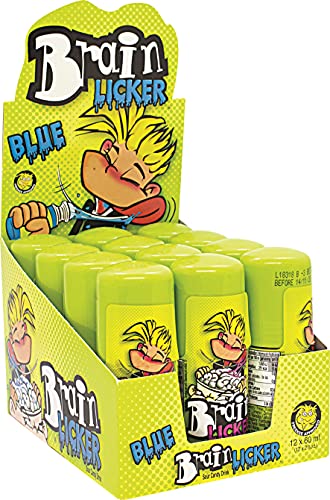 Freekee Brain Licker | 12 Zungenroller | Roll-on mit saurem Flüssigbonbon mit Fruchtgeschmack | Tray mit 12 Packungen (12 x 60ml)