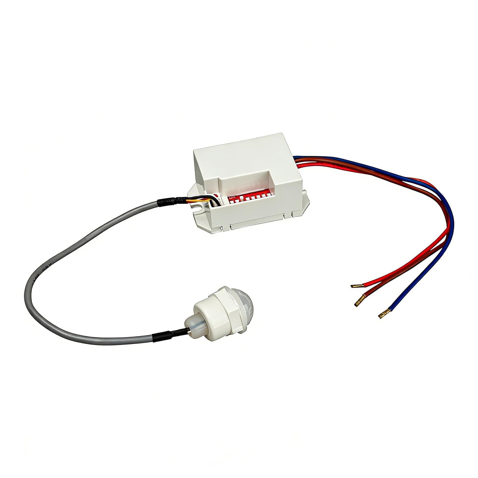 Mini Infrarot Bewegungsmelder, PIR Sensor Innen Unterputz 220-240V, Decken Bewegungsmelder Innen 8m Reichweite 100° Erfassungswinkel, Einstellbare Zeit Lux Sensor, für LED Lampen Flur Keller Büro Weiß