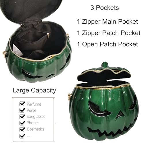 Image of Men and Women PVC Pumpkin Shaped Crossbody Shoulder Bag Handbag Halloween Pumpkin Purse