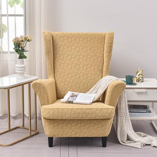 Funda elástica para sillón orejero transpirable y protector de sofá lavable 3