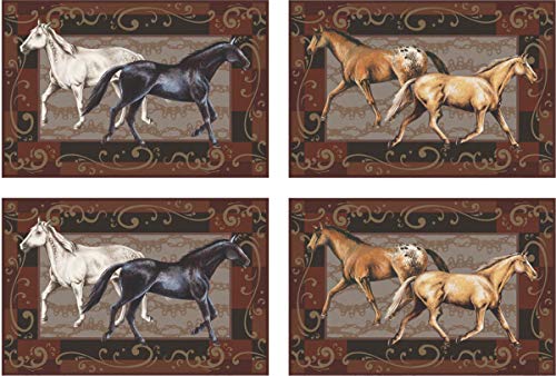 River's Edge 4 Piece Horses Placemat Set