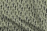 Spoonflower Fabric - Cactus Dark Green Nursery Boy Kids Outdoors Southwest Printed on Petal Signature Cotton Fabric Fat Quarter - Sewing Quilting Apparel Crafts Decor