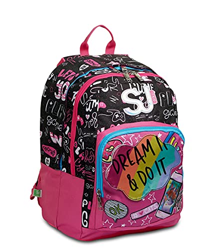 Sac à dos scolaire SJ Advanced Dream Do Girl rose double compartiment