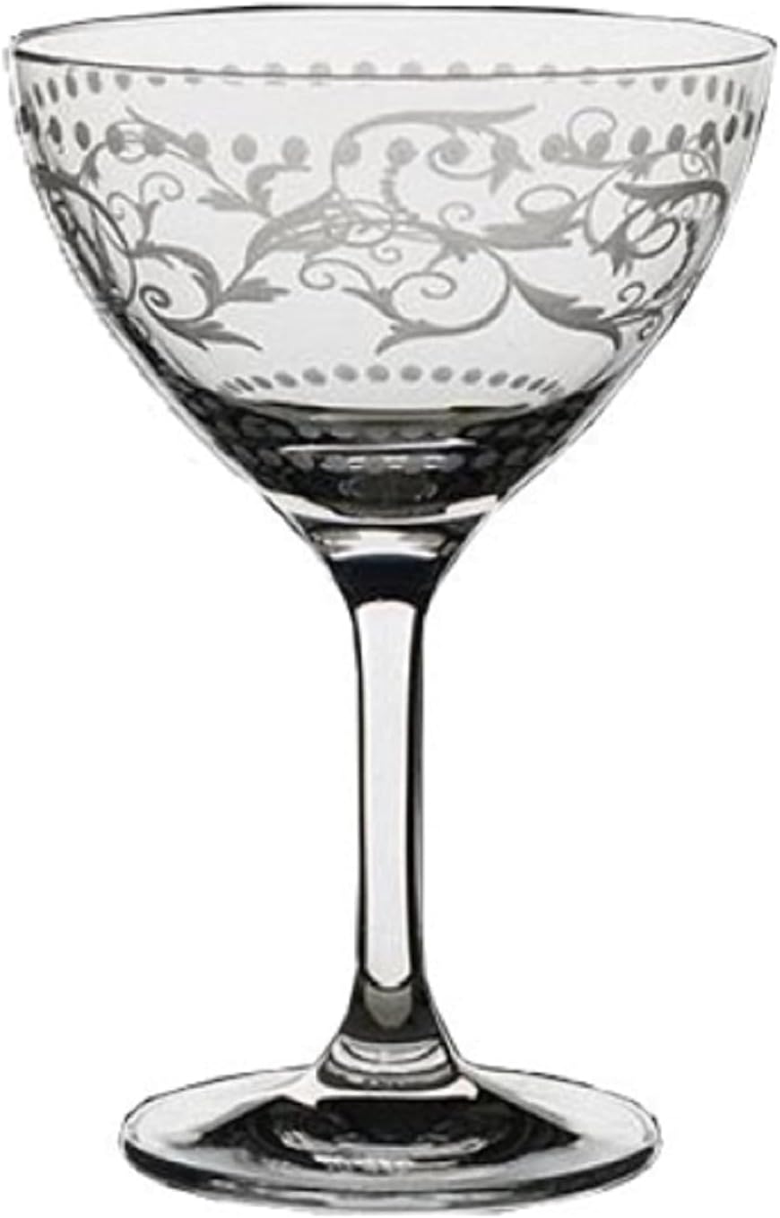 Steelite Vintage Dots 8 Oz Martini/Cocktail Glasses, Set of 6