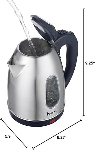 Miniatura 10 de Hervidor eléctrico, hervidor de té de 1.5 litros y caldera de agua caliente para café, tetera y calentador de agua, apagado automático, acero