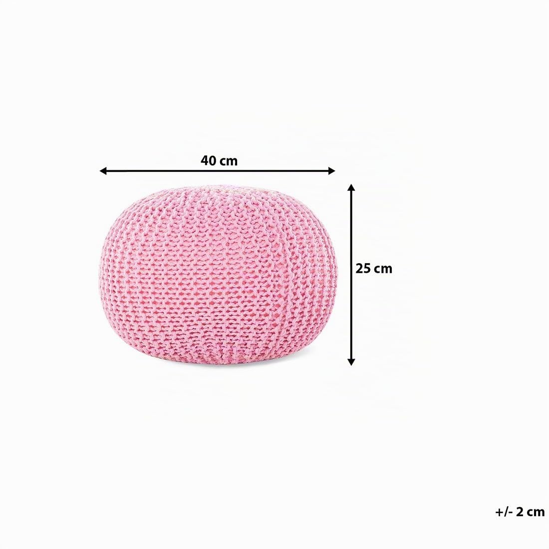 Beliani Pouf poggiapiedi in tessuto rosa 40 x 25 cm
