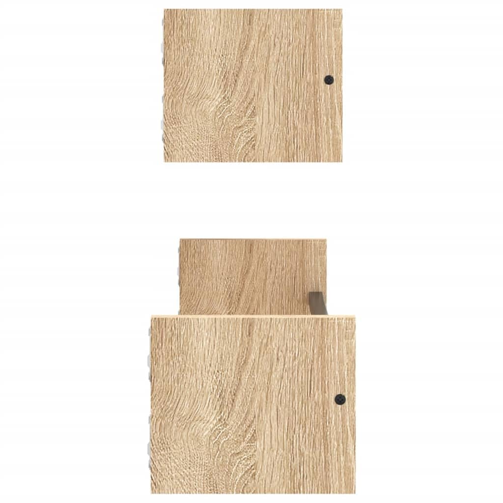 Set di 2 mensole da parete in rovere Sonoma, 60 x 16 x 14 cm, mensole galleggianti in legno, salvaspazio, per soggiorno, cucina, corridoio, decorazione moderna per la casa