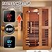 Saunapro 2- Person Infrared Sauna for Home, Low EMF FAR Remotely Controllable Indoor Sauna with WiFi & BT Control, Light Therapy, Wood Dry Sauna with Auto Off and Safe Flame-Retardant Material