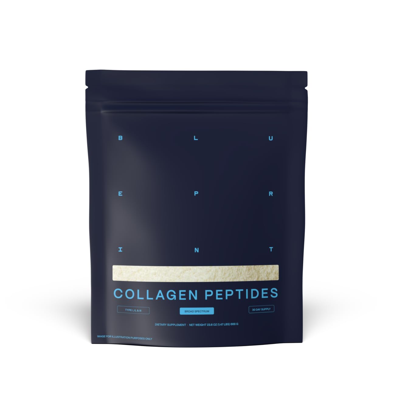 Blueprint Bryan Johnson Hydrolyzed Collagen Peptides Powder – Type I, II & III Collagen for Women & Men – Unflavored Protein Supplement for Hair, Skin, Nails, Joints & Cartilage – 20g – 30 Servings