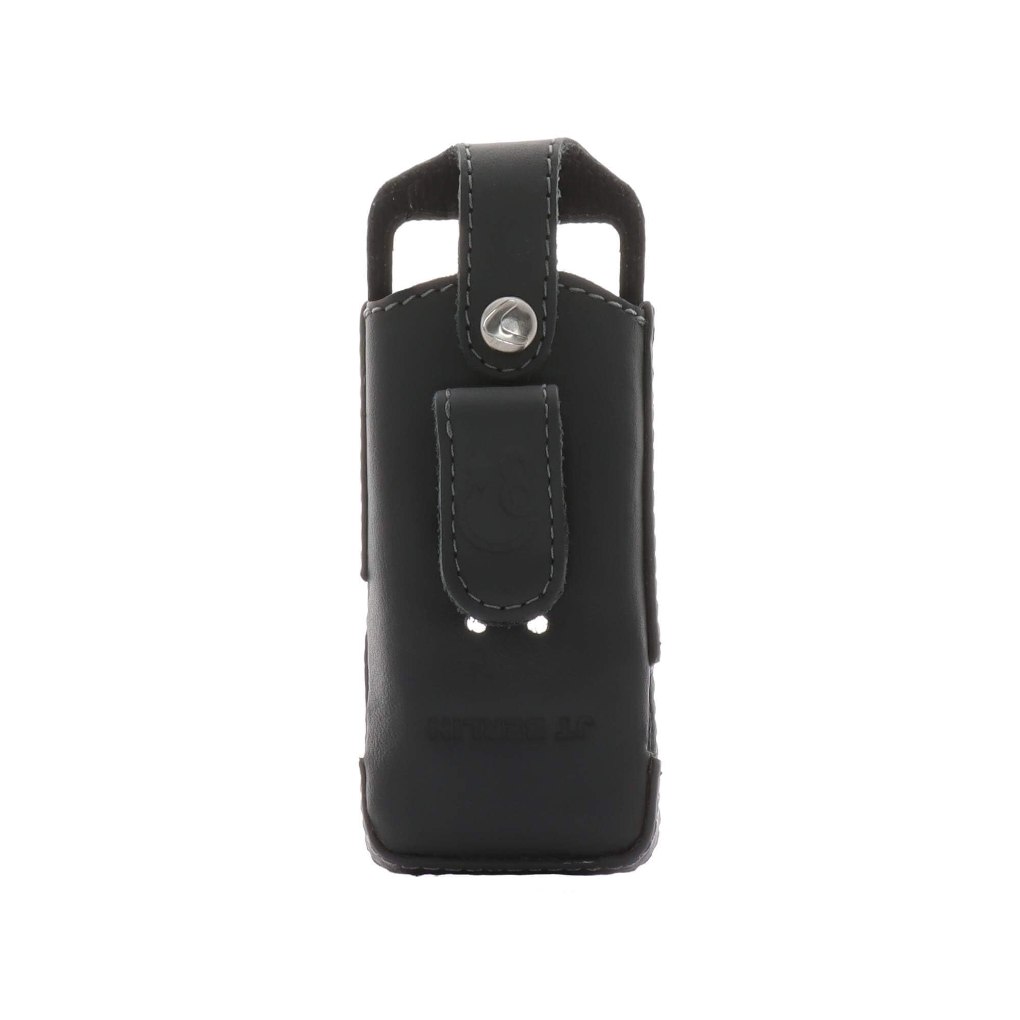 JT Berlin Turnline Funda de Cuero para Aastra 630 / 630d / Mitel 630-632dt Funda para cinturón [Cuero auténtico, Clip Giratorio para cinturón con 8 Posiciones, Fabricada a Mano en Europa] – Negro