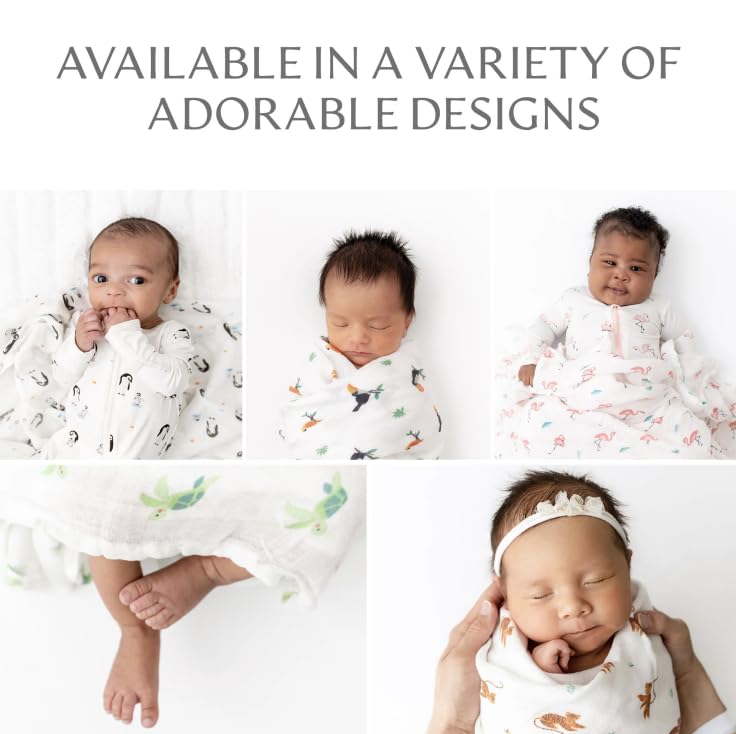 Image of Muslin Baby Swaddle - Breathable Receiving Blankets for Newborn Baby, 70% Viscose derived from Bamboo, 30% Spandex, Imported - Cow
