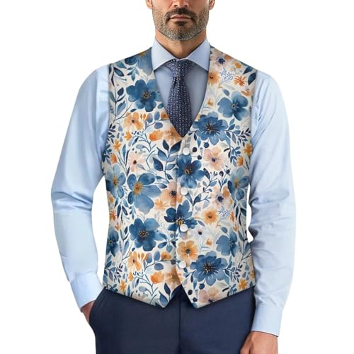Men's Suit Vest Business Formal Dress 2025 Trendy Waistcoat Vest Button Down Sleeveless Casual