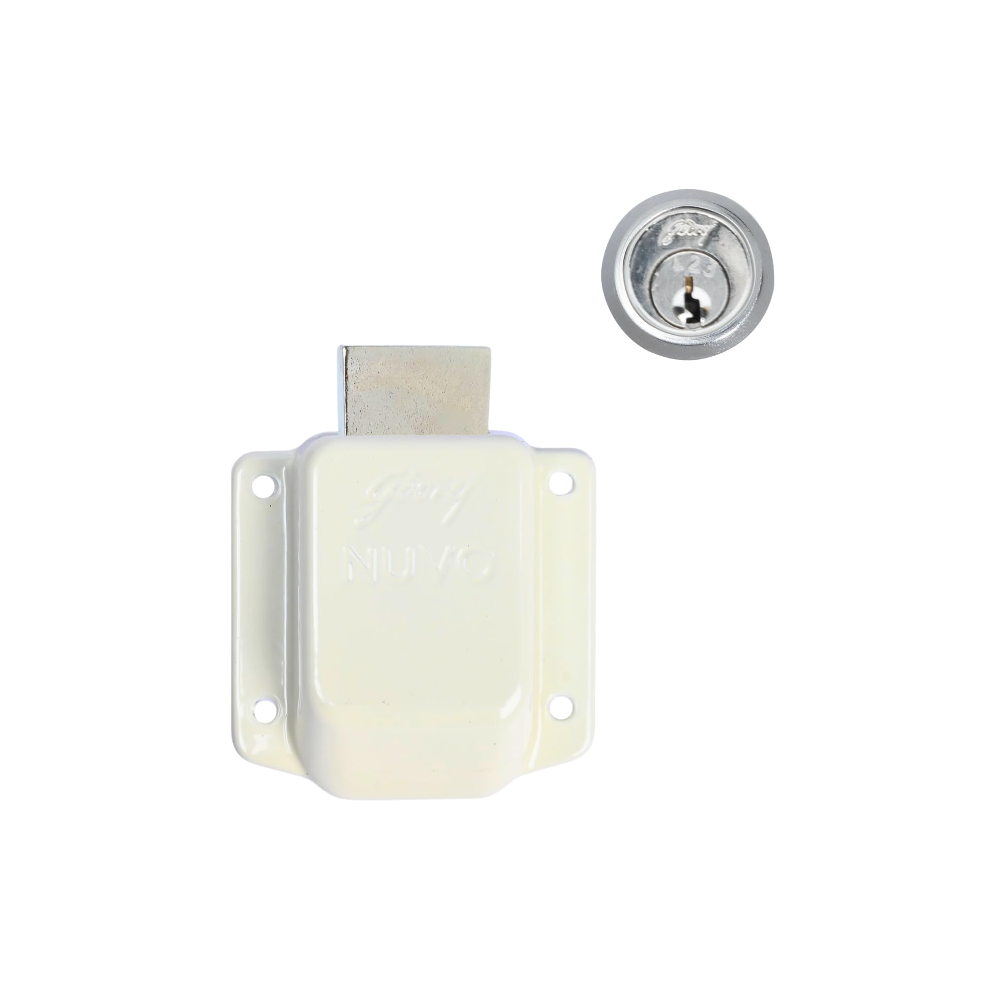 Godrej Furniture Lock | Nuvo-Lock for Cabinet & Wardrobe| for Panels up to 20mm | 5 Pin Tumbler Mechanism, Nickel Plated Deadbolt, Screws Included | Jewellery Boxes & Wooden Furniture | Cool Ivory-image-42
