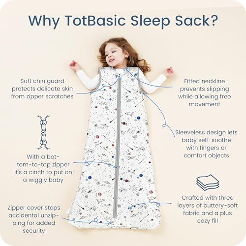 Image of 1.0 TOG Sleep Sack 6-12-15 Months, Baby Sleep Sack with Sleeveless, Cozy Premium Baby Wearable Blanket with 2-way Safe Zipper All Season Sleeping Bags, 1-pack