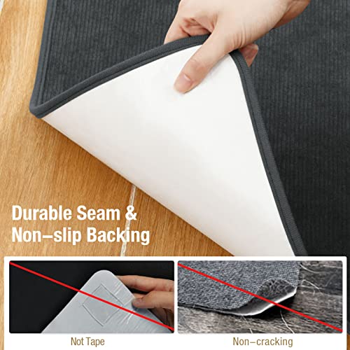 Yecaye Office Chair Mat For Hardwood Floor, 48"×36" Desk Chair Mat, Anti-Slip Low-Pile Chair Mats For Rolling Chair, Non-Curve Office Rug, Multipurpose Computer Chair Mat, Hard Floor Mat, Dark Grey #TOP2