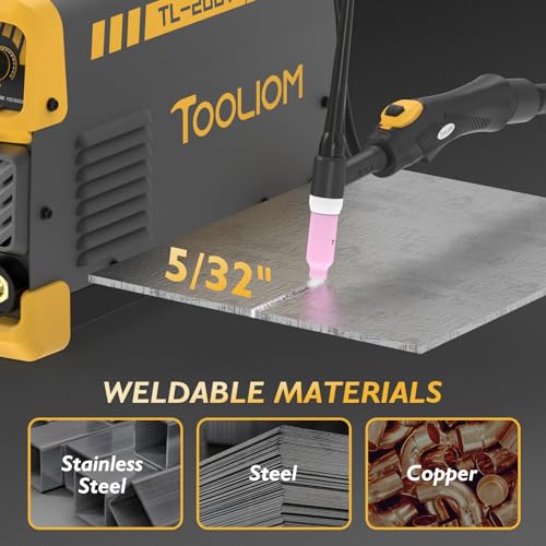 Image of TOOLIOM 200A TIG Welder High Frequency TIG 110V /220V Dual Voltage TIG /Stick /Arc 2 in 1 IGBT Digital Inverter Welder TIG Welding Machine | TIG & Stick Welding, HF Non-Contact TIG Start, design for shop or field work, Built-In Protection Functions