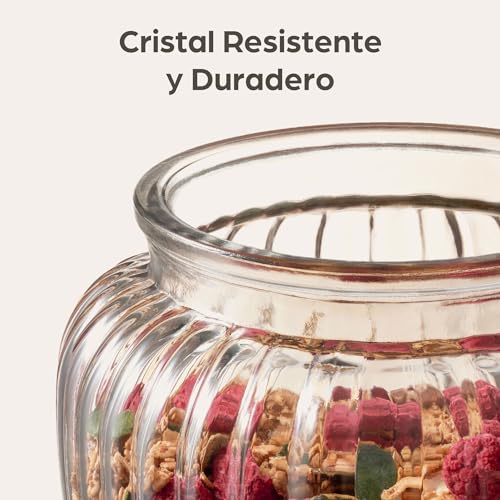 Miniatura 6 de Praknu Tarro De Cristal Con Tapa Hermética Pack De 6 X 500ml Con Etiquetas Estilo Vintage Para Bodas, Fiestas Y Cocina Apto Lavavajillas Para Dulces Y Galletas