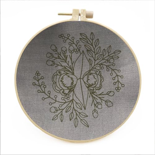 Image of Meecaa Poppy Flower Embroidery Kit Starter Set, Hand Embroidery Set,Pattern Printed Cross Stitch Set for Beginner Adults, with Embroidery Hoop and Instructions (Daisy Poppy Flower)