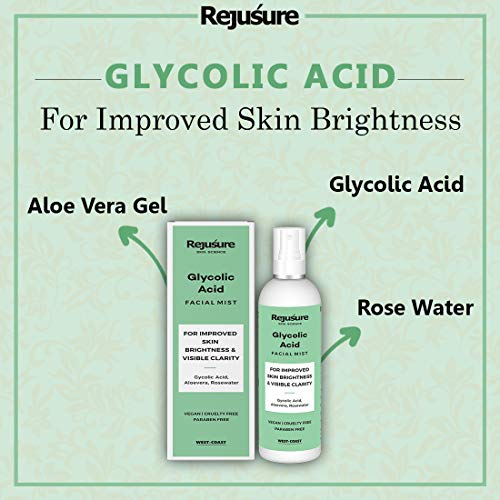 Image of Rejusure Glycolic Acid Face mist - For Improved Skin Brightness & Visible Clarity - 100ml (Pack of 3)